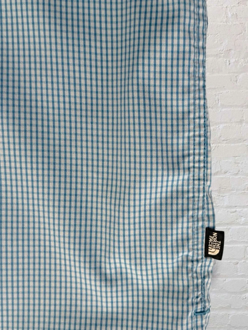 The North Face Men’s Short Sleeve Button Down Shirt Large Blue Gingham Check
